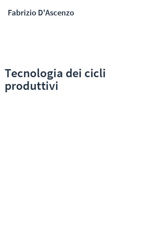 Tecnologia dei cicli produttivi