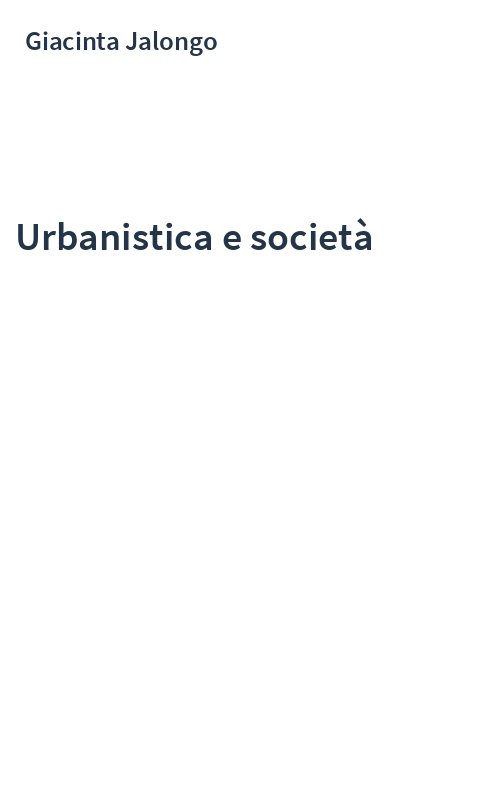 Urbanistica e società