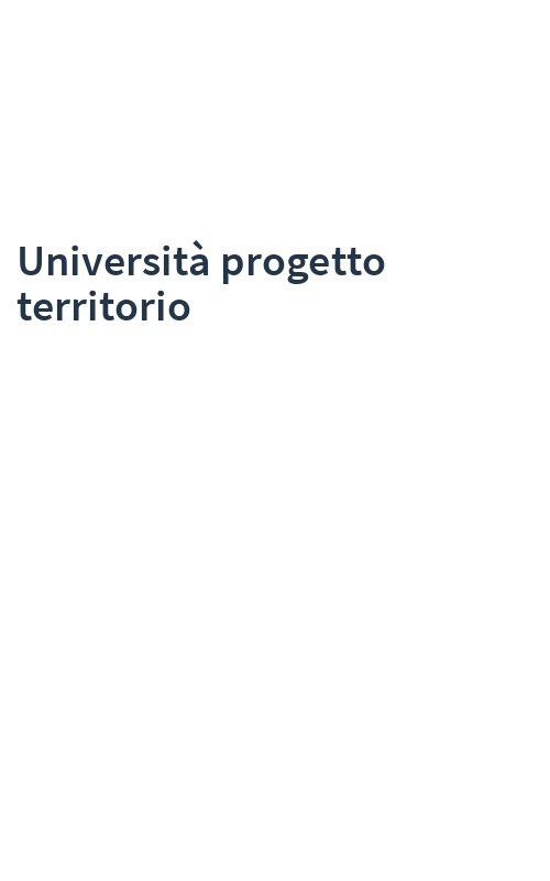Università progetto territorio