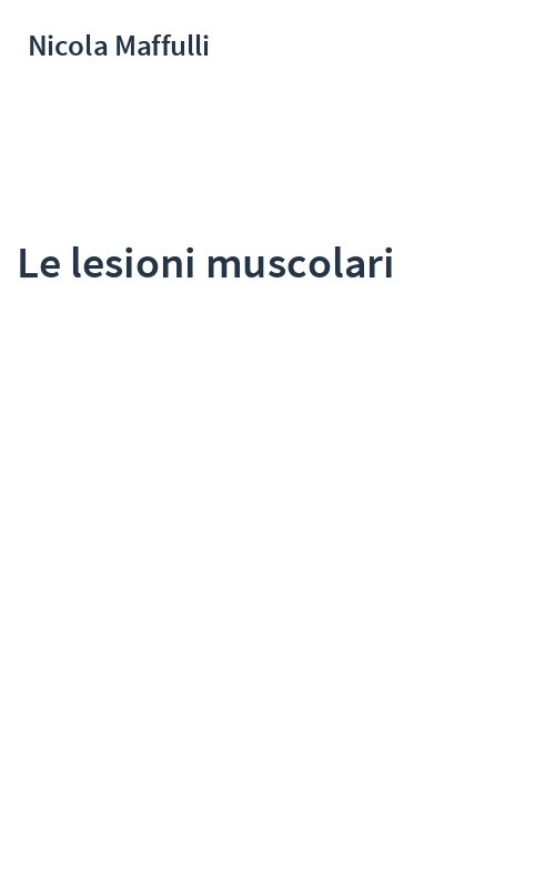 Le lesioni muscolari