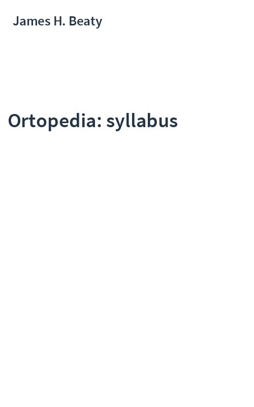 Ortopedia: syllabus