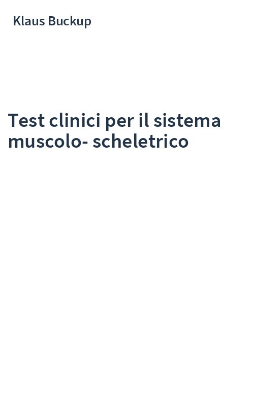 Test clinici per il sistema muscolo-scheletrico
