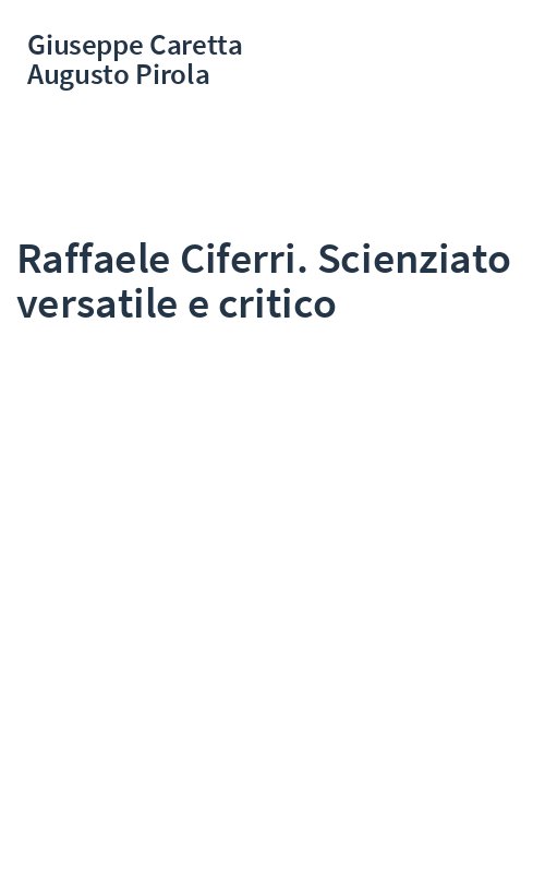 Raffaele Ciferri. Scienziato versatile e critico