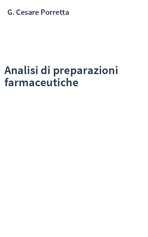 Analisi di preparazioni farmaceutiche