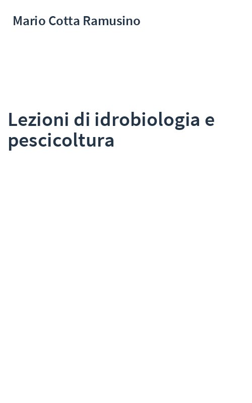 Lezioni di idrobiologia e pescicoltura