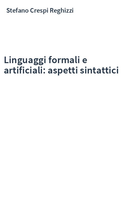 Linguaggi formali e artificiali: aspetti sintattici