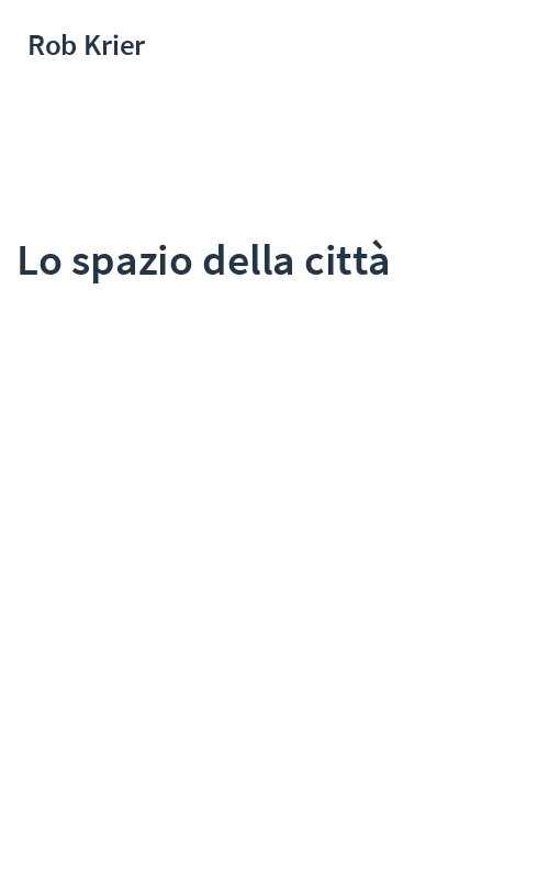 Lo spazio della città