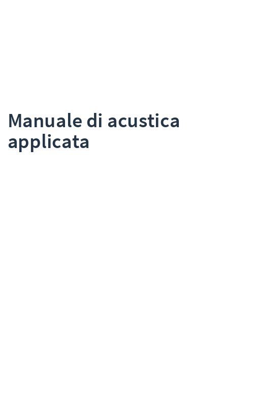 Manuale di acustica applicata