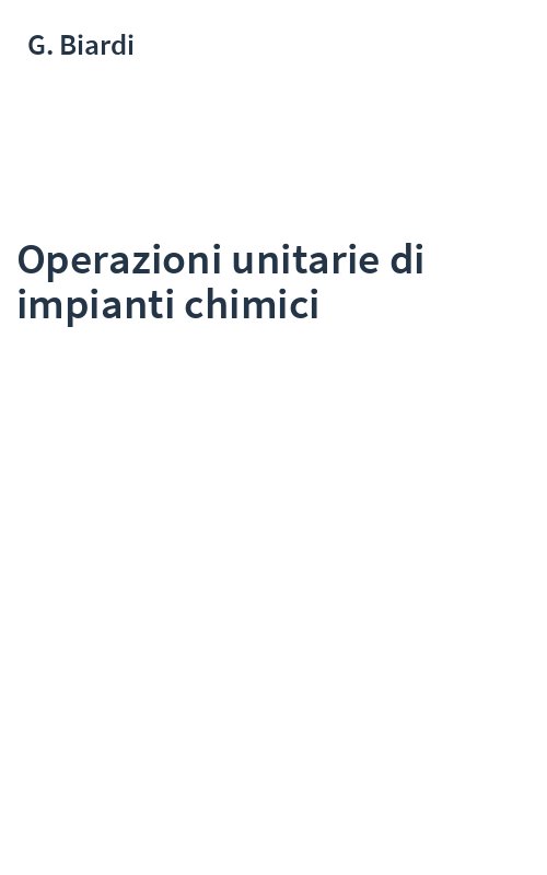 Operazioni unitarie di impianti chimici