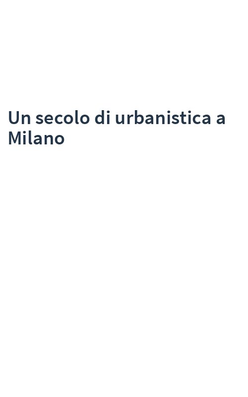 Un secolo di urbanistica a Milano