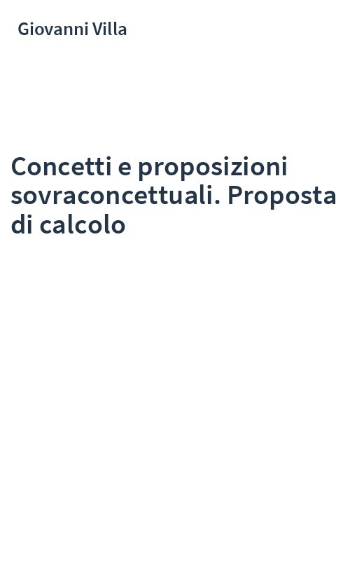Concetti e proposizioni sovraconcettuali. Proposta di calcolo
