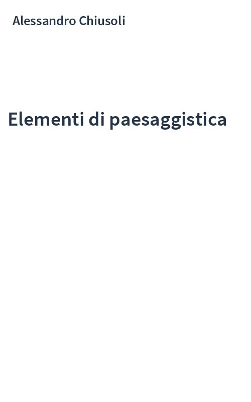 Elementi di paesaggistica