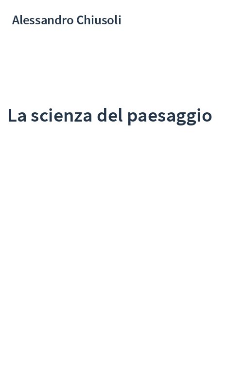 La scienza del paesaggio
