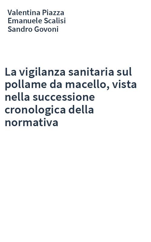 La vigilanza sanitaria sul pollame da macello, vista nella successione cronologica della normativa