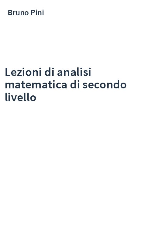 Lezioni di analisi matematica di secondo livello