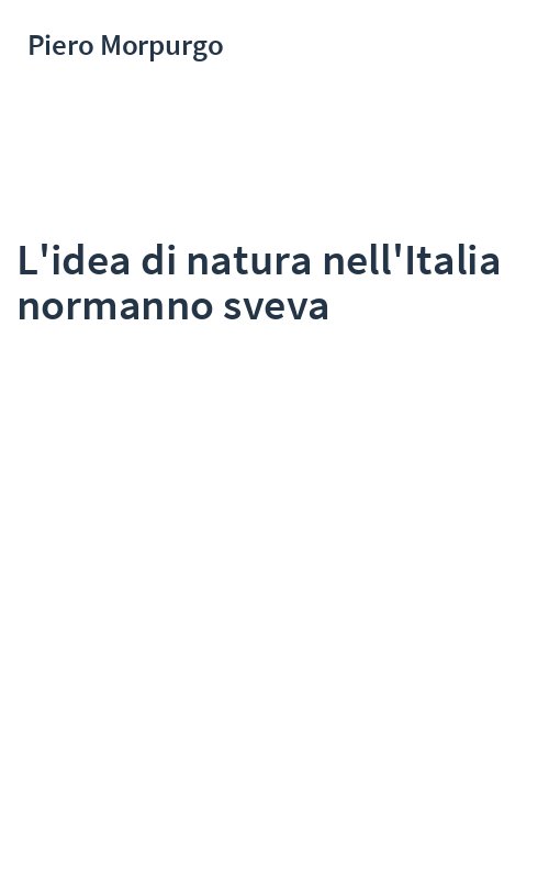 L'idea di natura nell'Italia normanno sveva