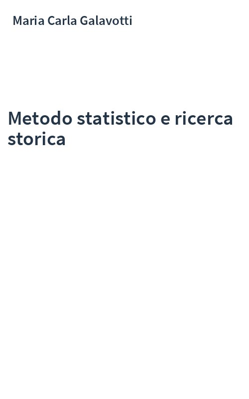 Metodo statistico e ricerca storica