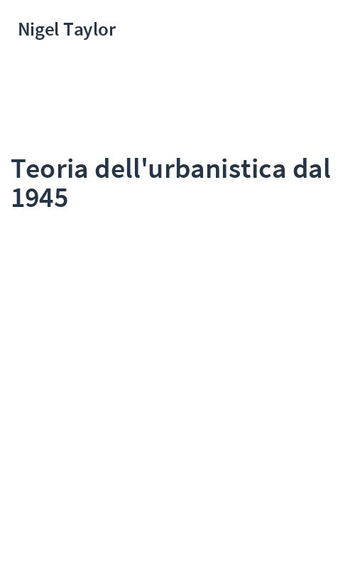Teoria dell'urbanistica dal 1945