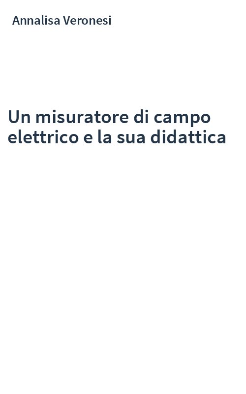 Un misuratore di campo elettrico e la sua didattica