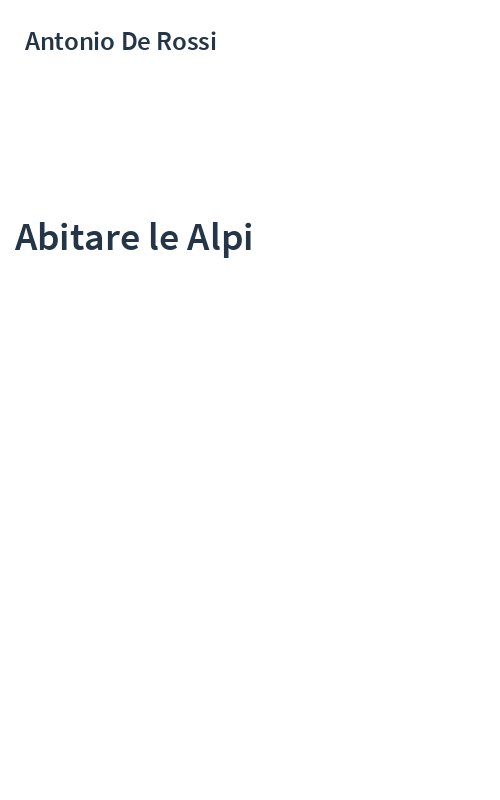 Abitare le Alpi