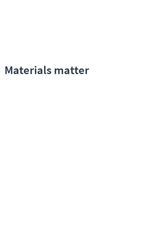 Materials matter