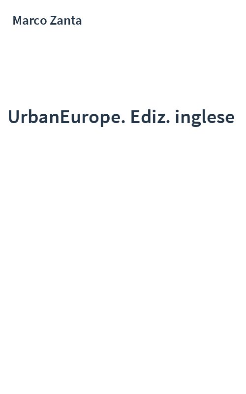 UrbanEurope. Ediz. inglese