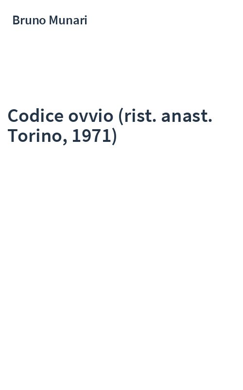 Codice ovvio (rist. anast. Torino, 1971)