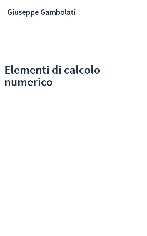Elementi di calcolo numerico