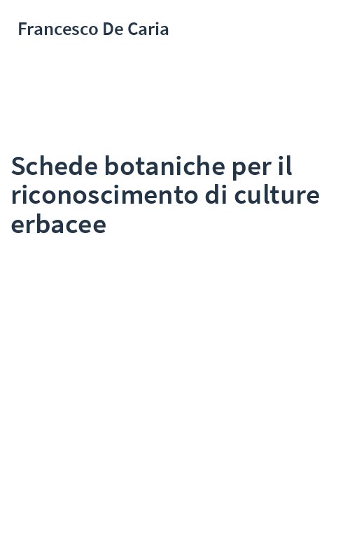 Schede botaniche per il riconoscimento di culture erbacee