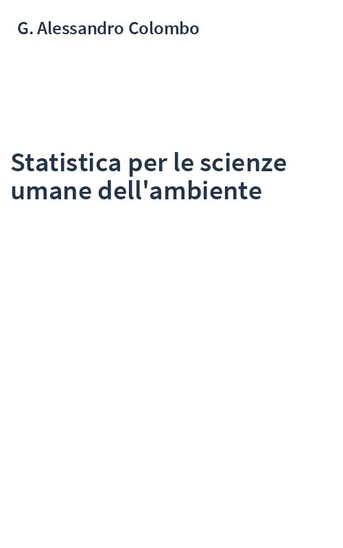 Statistica per le scienze umane dell'ambiente