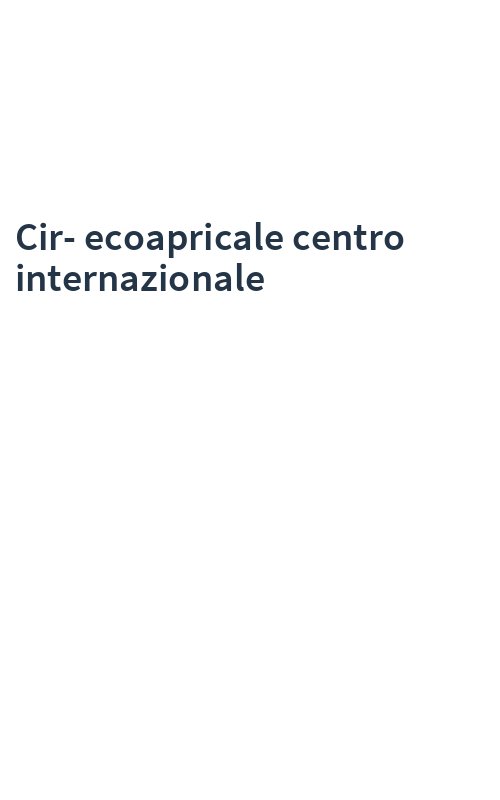 Cir-ecoapricale centro internazionale