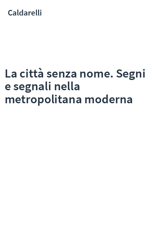 La città senza nome. Segni e segnali nella metropolitana moderna