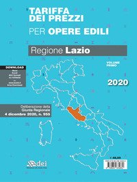 Tariffa dei prezzi per opere edili 2020. Regione Lazio