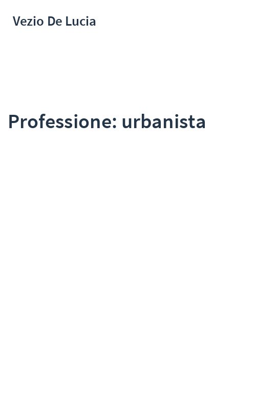 Professione: urbanista