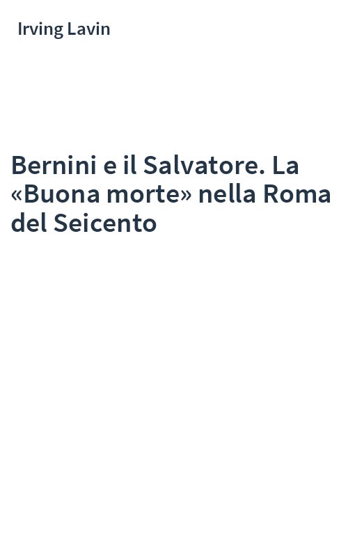 Bernini e il Salvatore. La «Buona morte» nella Roma del Seicento