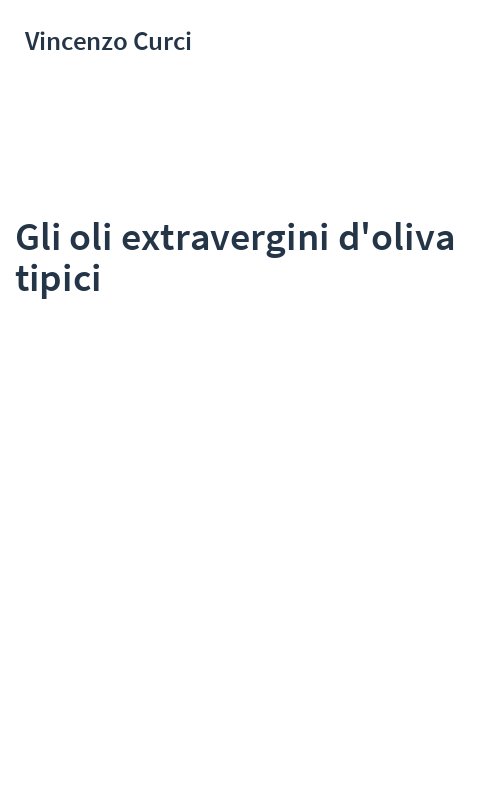 Gli oli extravergini d'oliva tipici