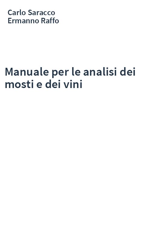 Manuale per le analisi dei mosti e dei vini