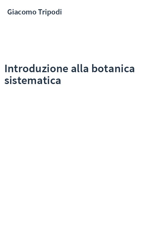 Introduzione alla botanica sistematica