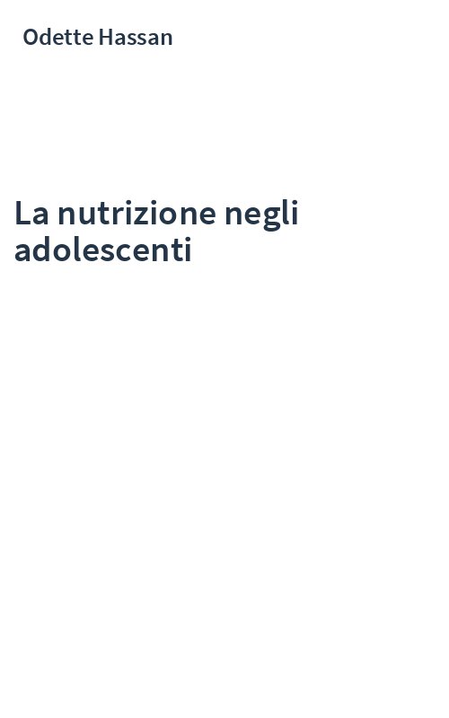 La nutrizione negli adolescenti
