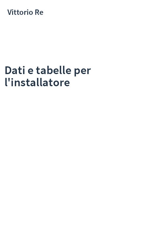 Dati e tabelle per l'installatore