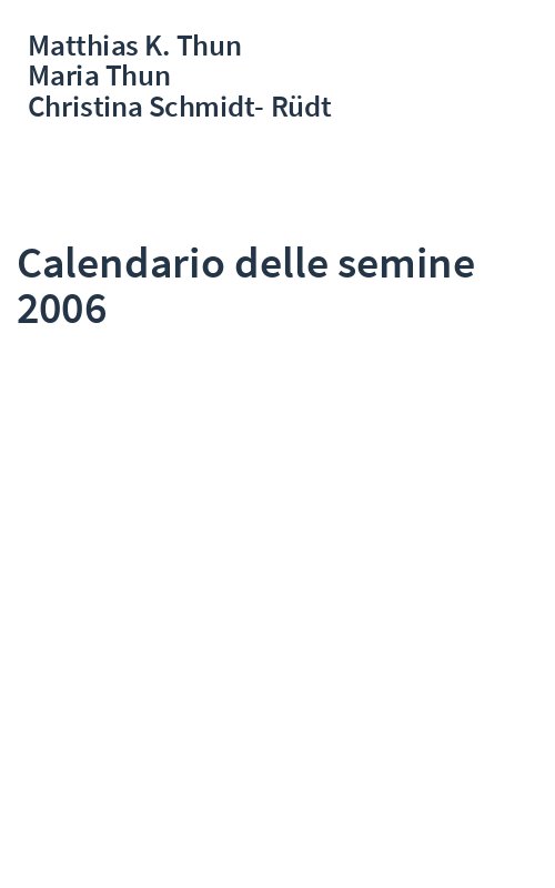 Calendario delle semine 2006