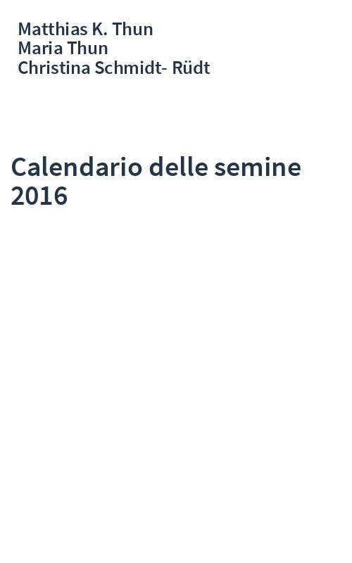Calendario delle semine 2016