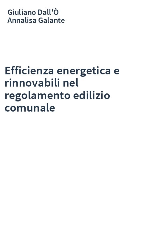 Efficienza energetica e rinnovabili nel regolamento edilizio comunale