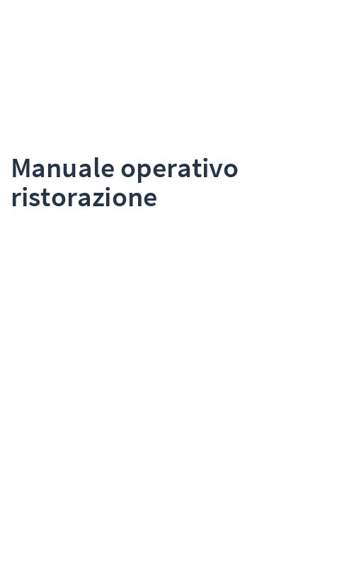 Manuale operativo ristorazione