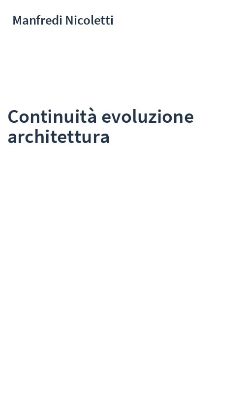 Continuità evoluzione architettura