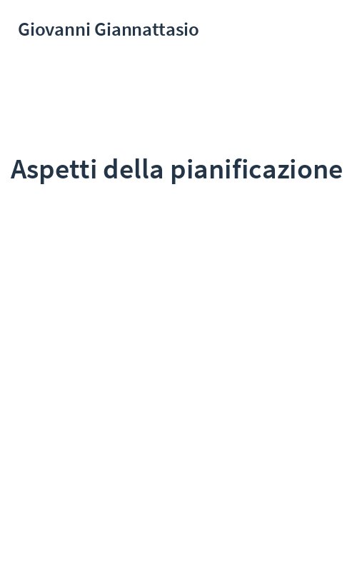Aspetti della pianificazione