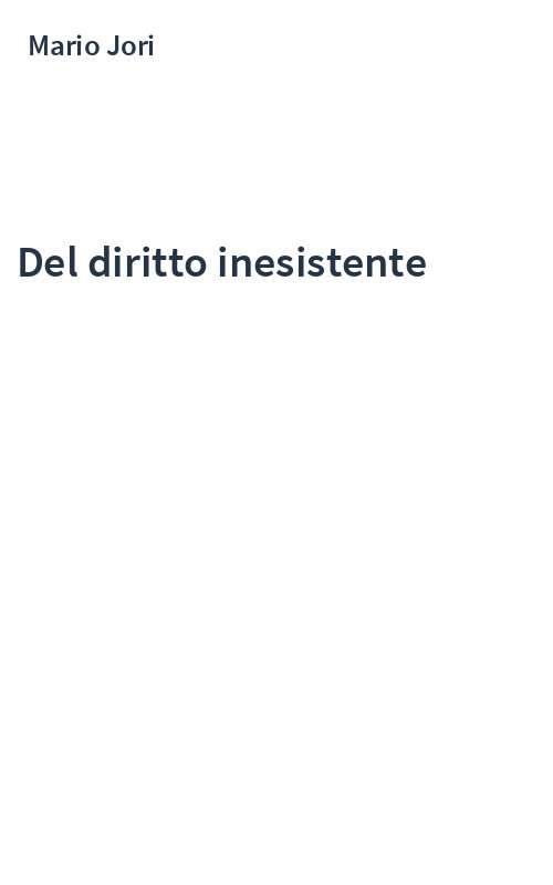 Del diritto inesistente