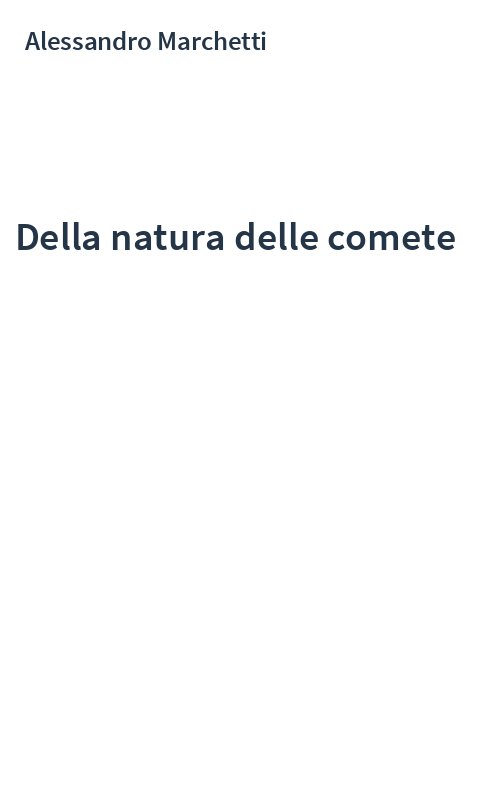 Della natura delle comete