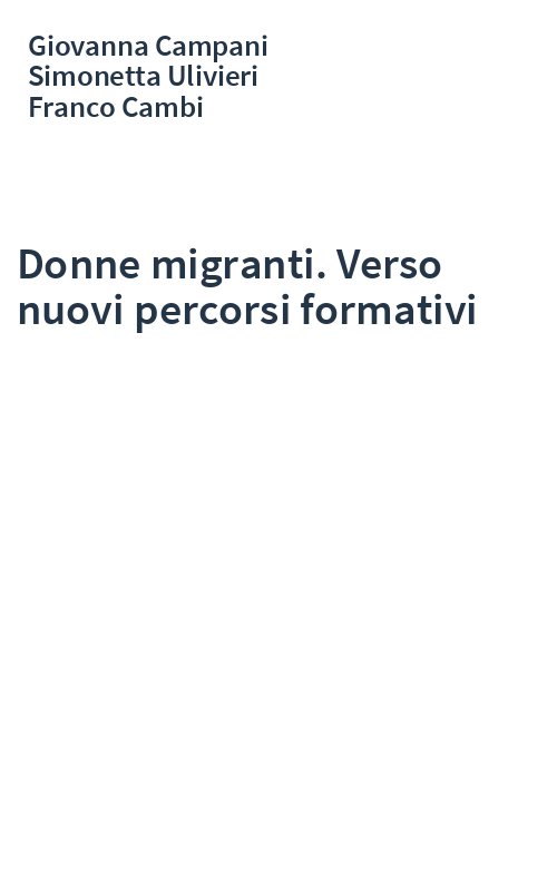 Donne migranti. Verso nuovi percorsi formativi