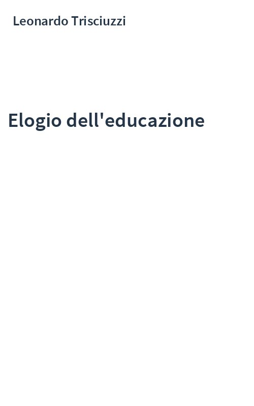 Elogio dell'educazione
